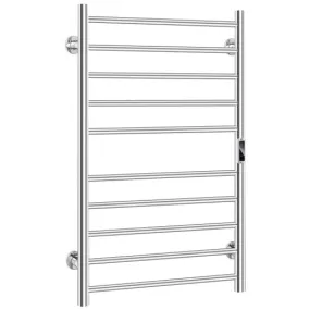 10-bar Heated Wall Mounted Towel Warmer with Timer-Silver