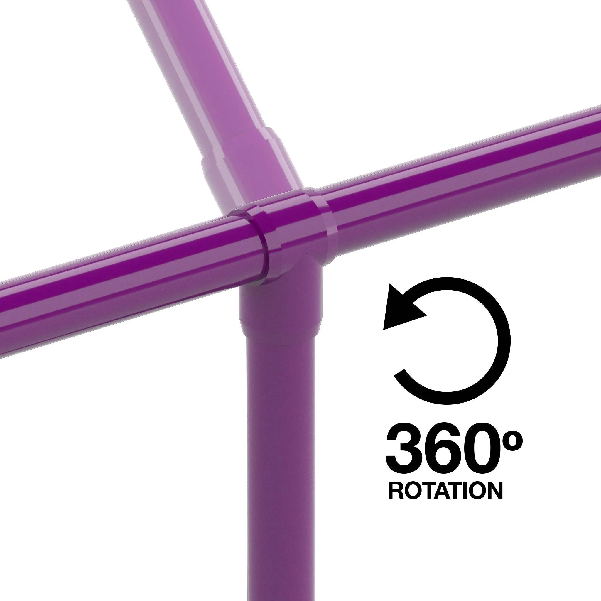 1/2 in. Slip Sling PVC Tee, Furniture Grade - Purple