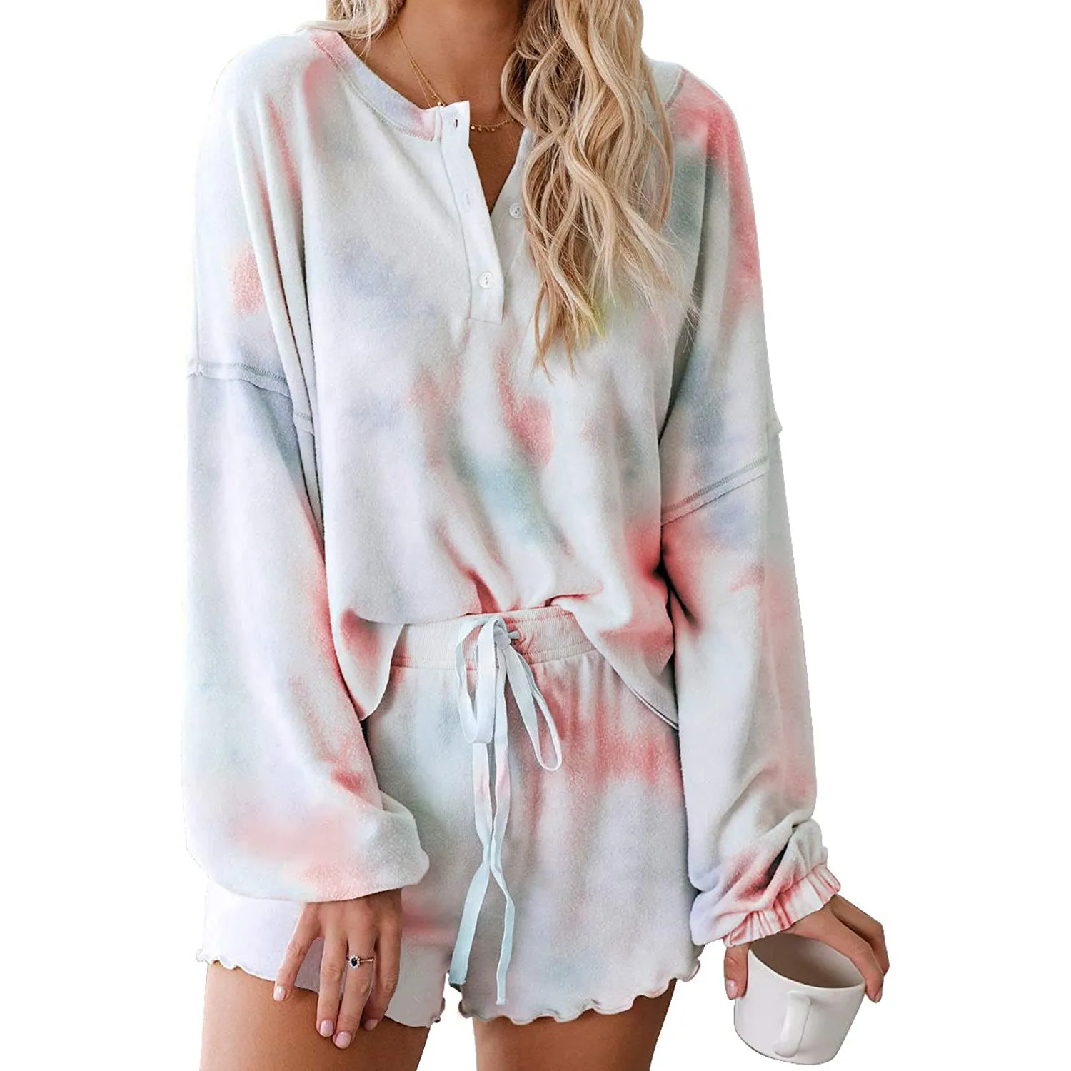 2-Piece: Womens Tie Dye Print Suit