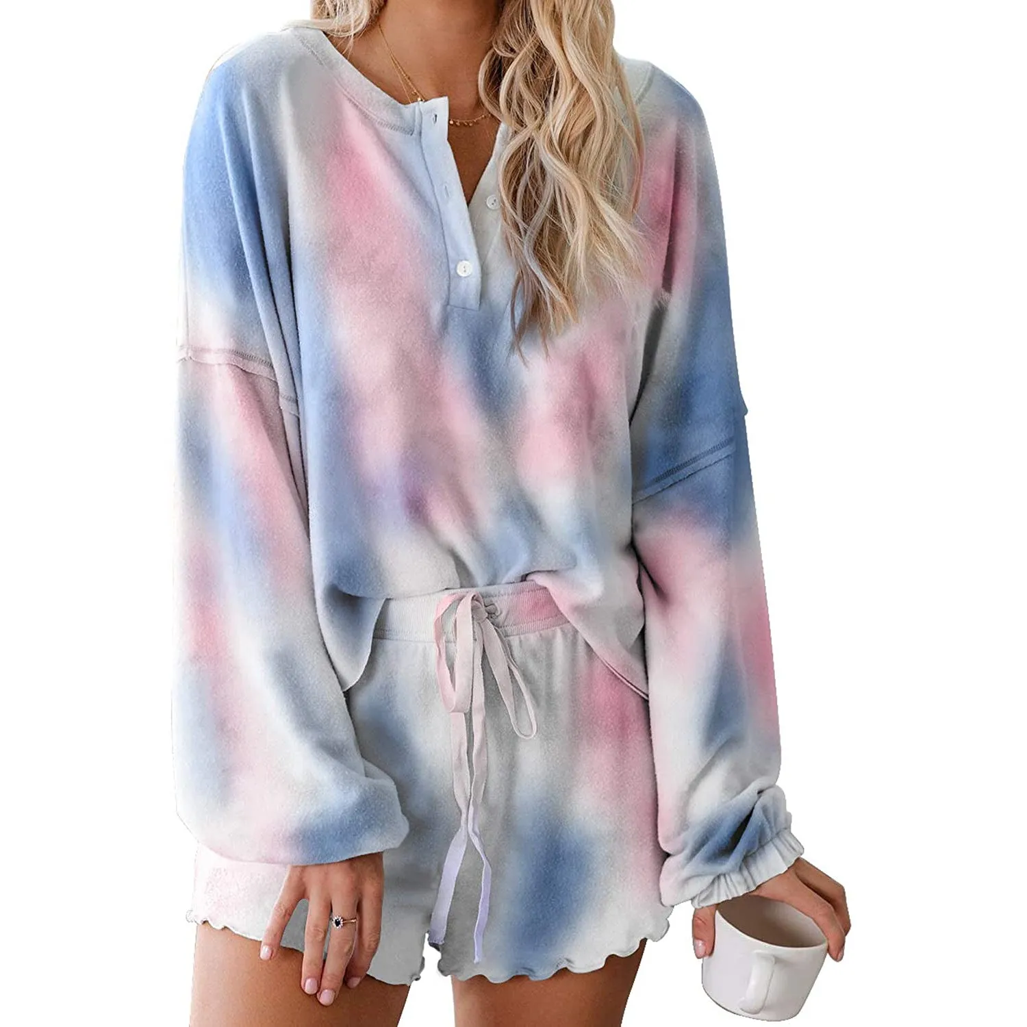 2-Piece: Womens Tie Dye Print Suit