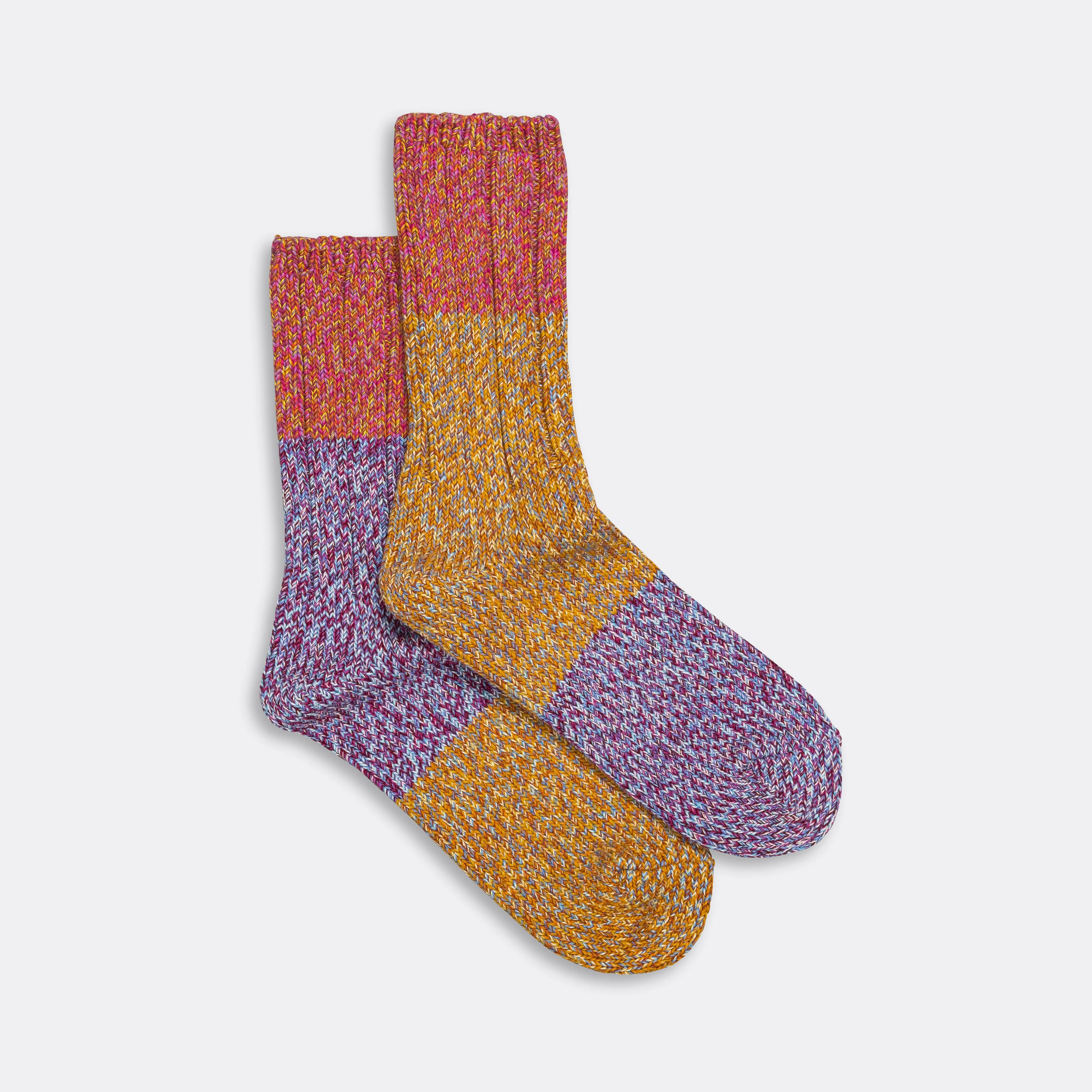 56 Yarn Asymmetry GOGH Grandrelle Yarn Socks - Pink