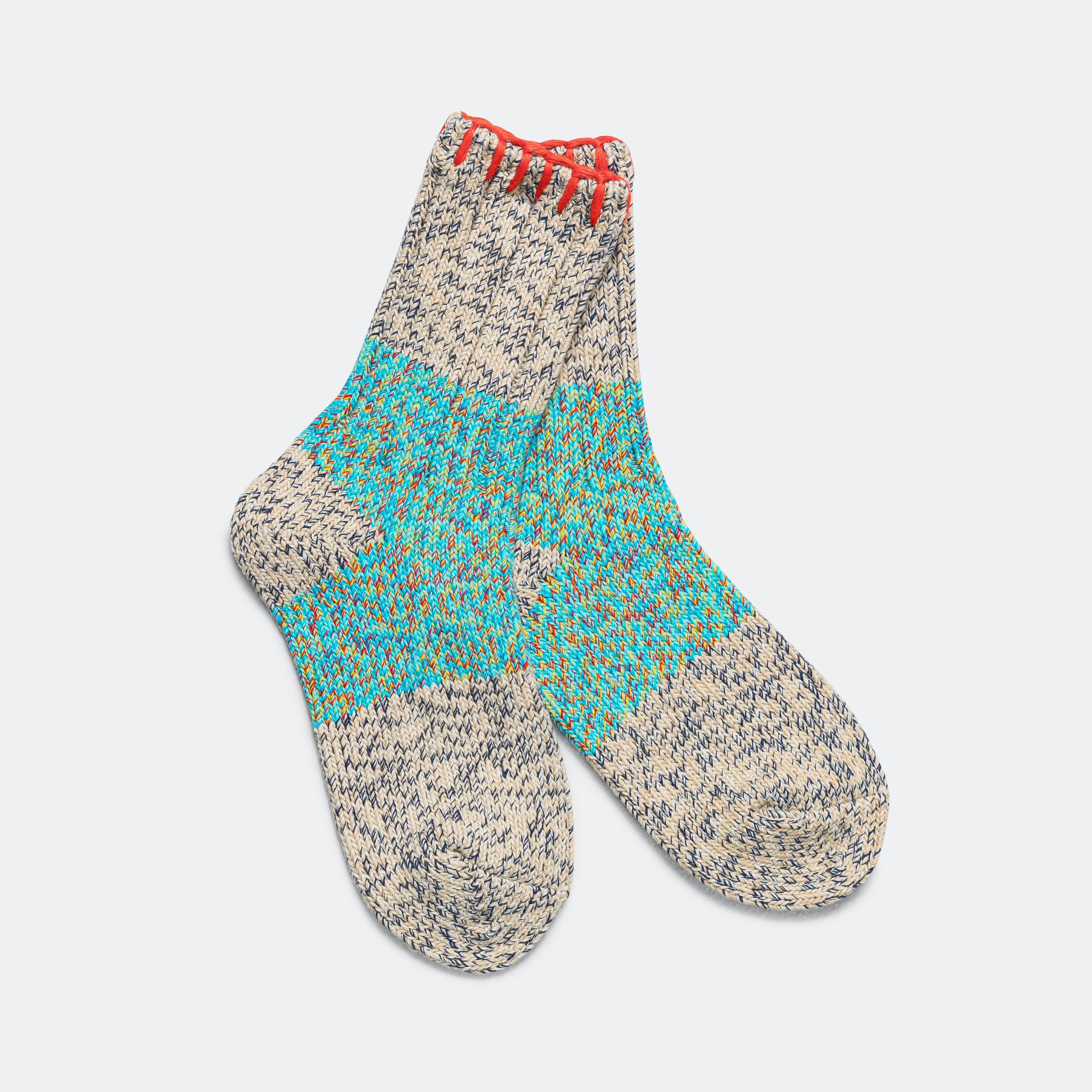 56 Yarns Grandrelle GOGH HOBO-Stitch Socks - Turquoise