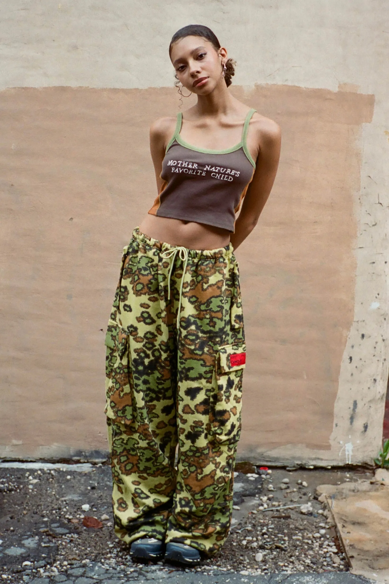 Abstracted Camo Cargo Pants (Moss/Wheat)