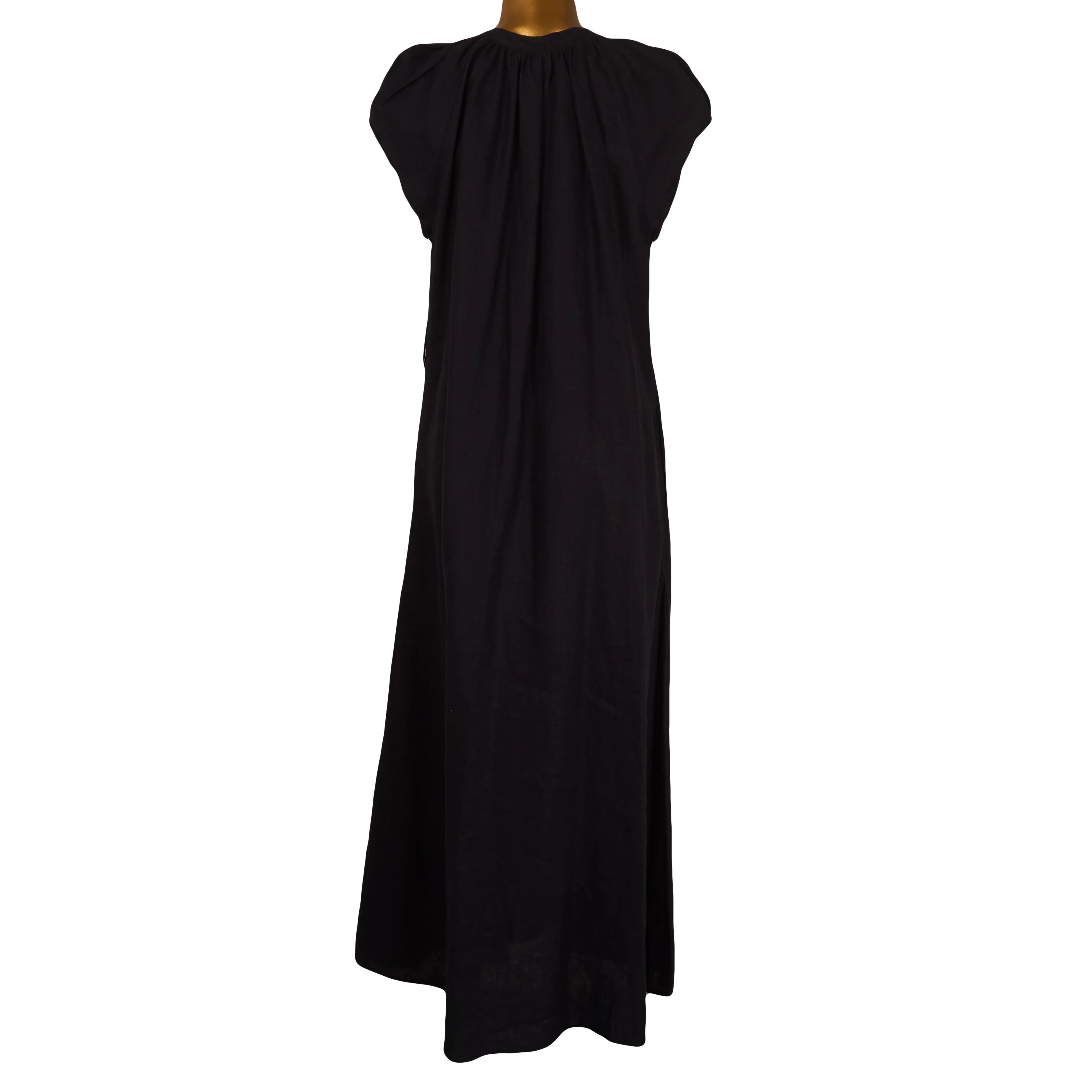 ADELE LONG DRESS - Linen | Black