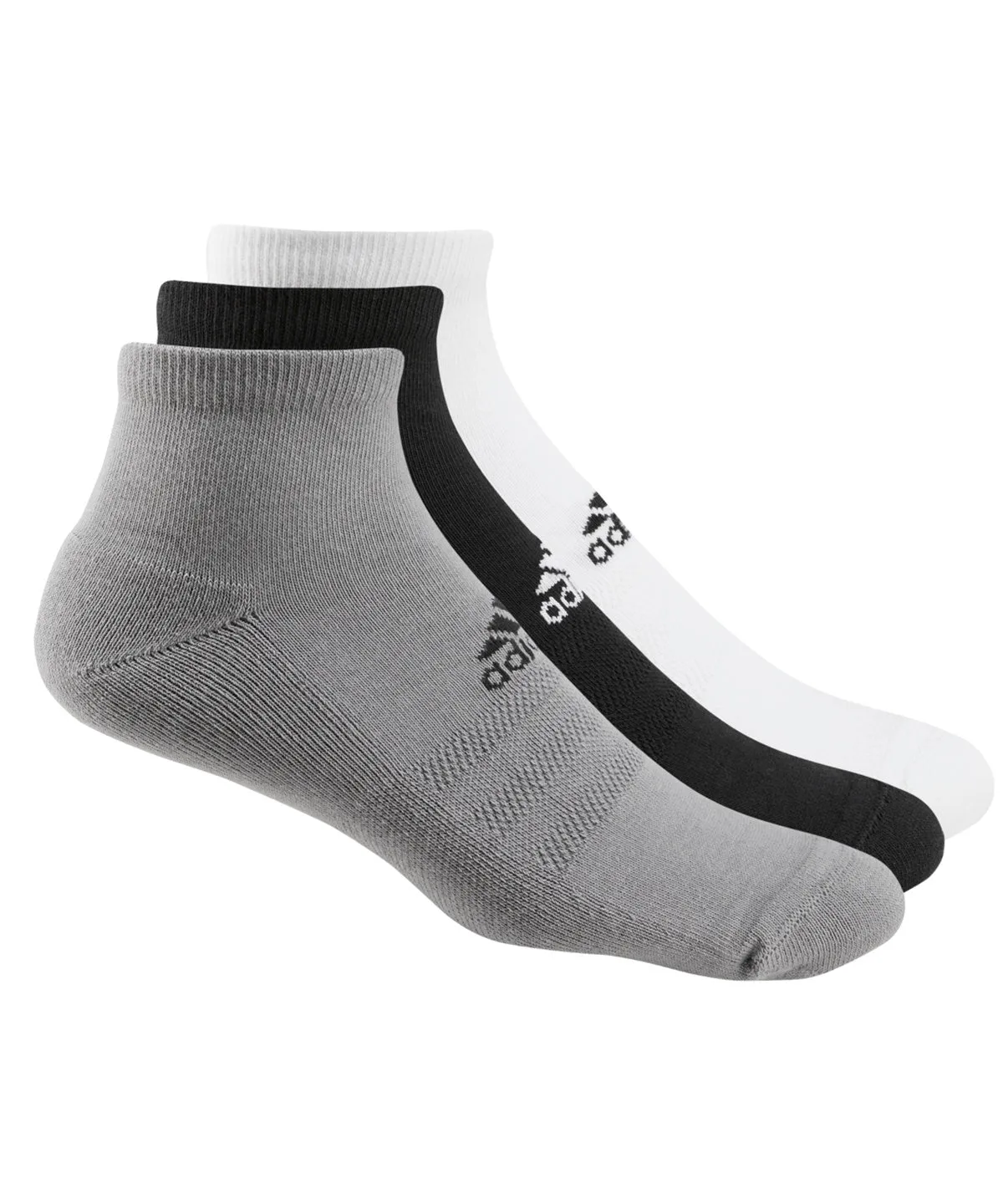 adidas® 3-pack golf ankle socks | Black/White/Grey