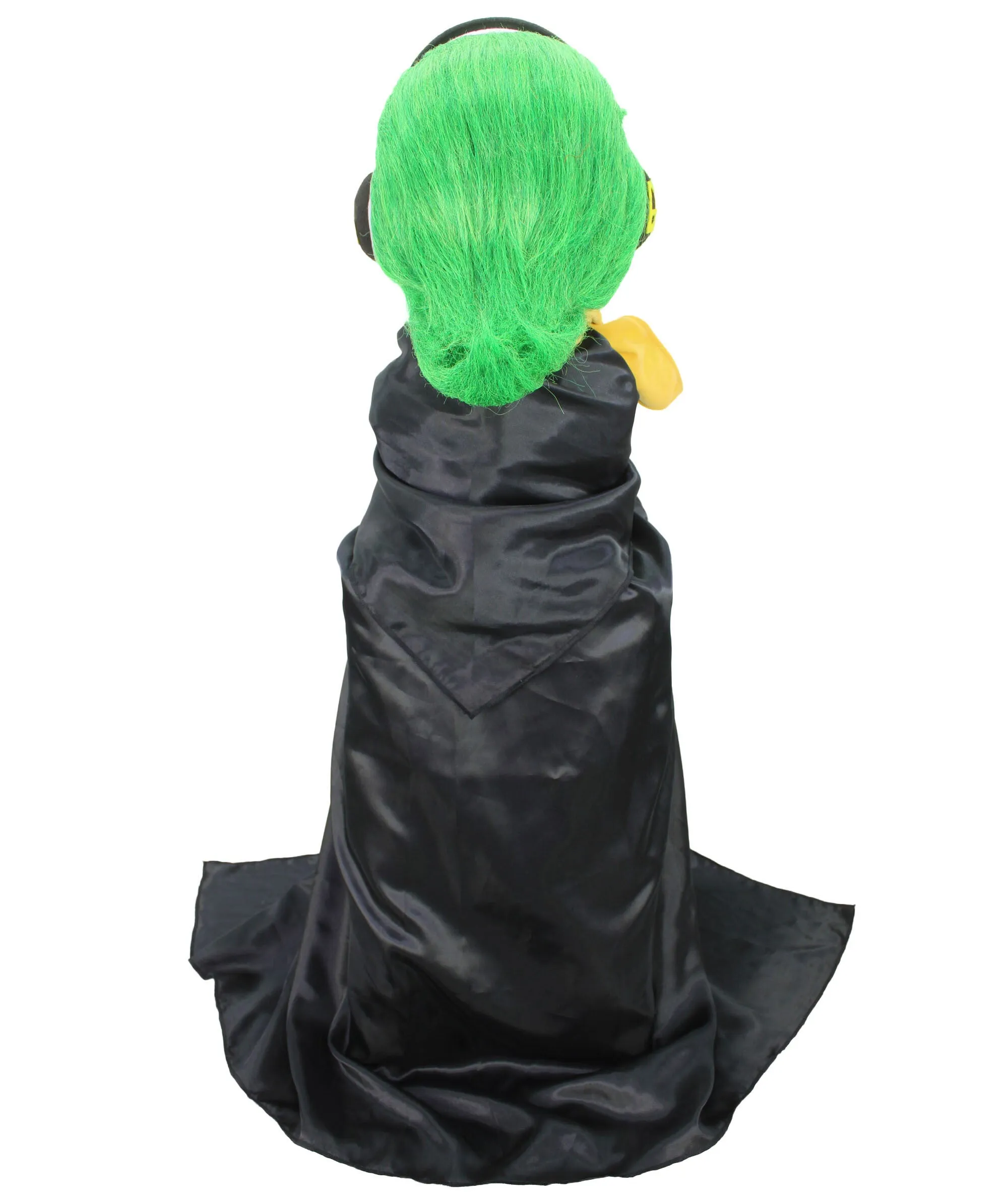 Adult Men's Anime Commander Villain Green Wig with Scarf | Perfect for Halloween | Flame retardant Synthetic Fiber