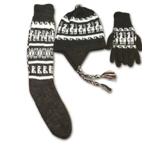 Alpaca Inca Hat, Gloves, Socks set