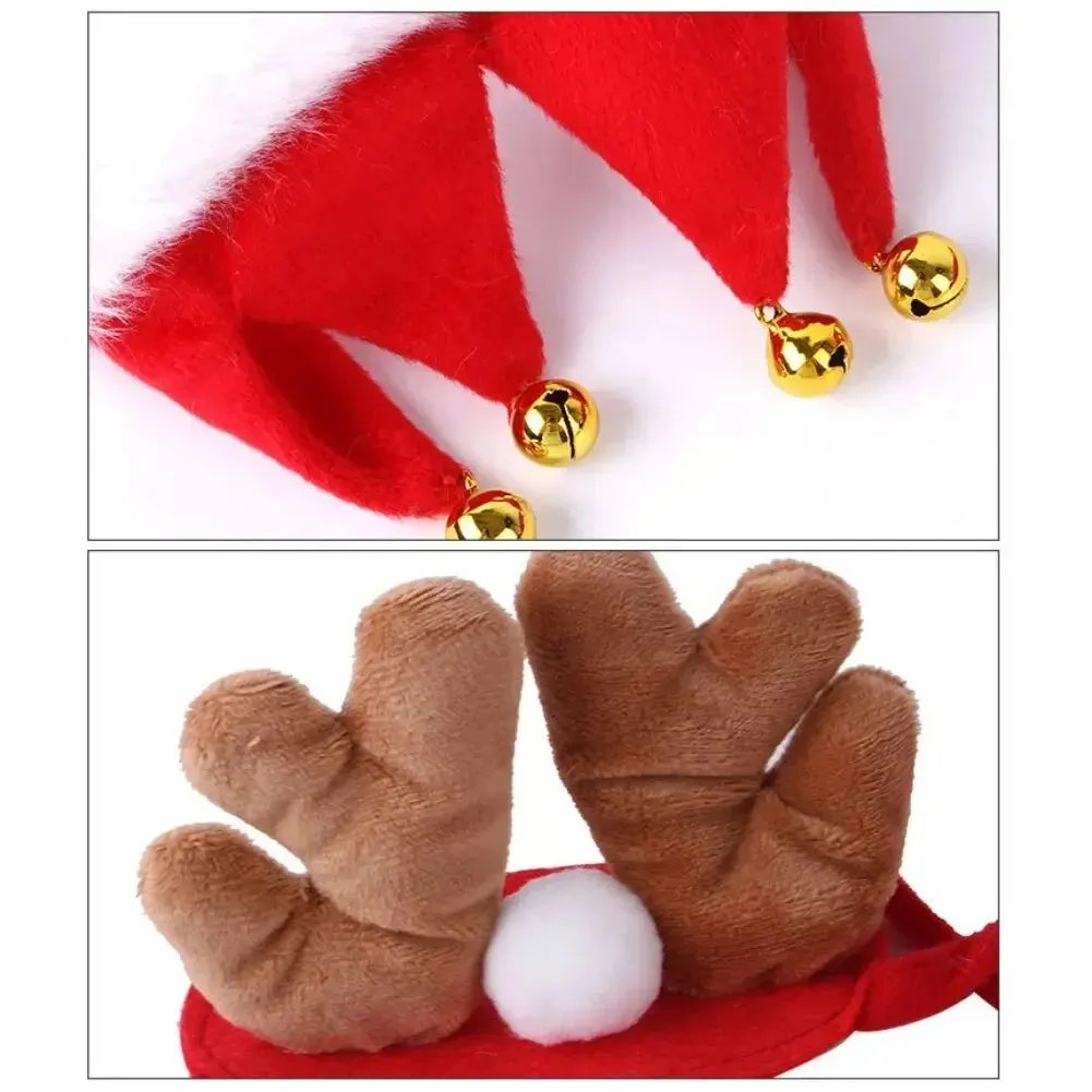 AnniePaw 4 Pcs Dog Christmas Set - Washable Scarves and Hats