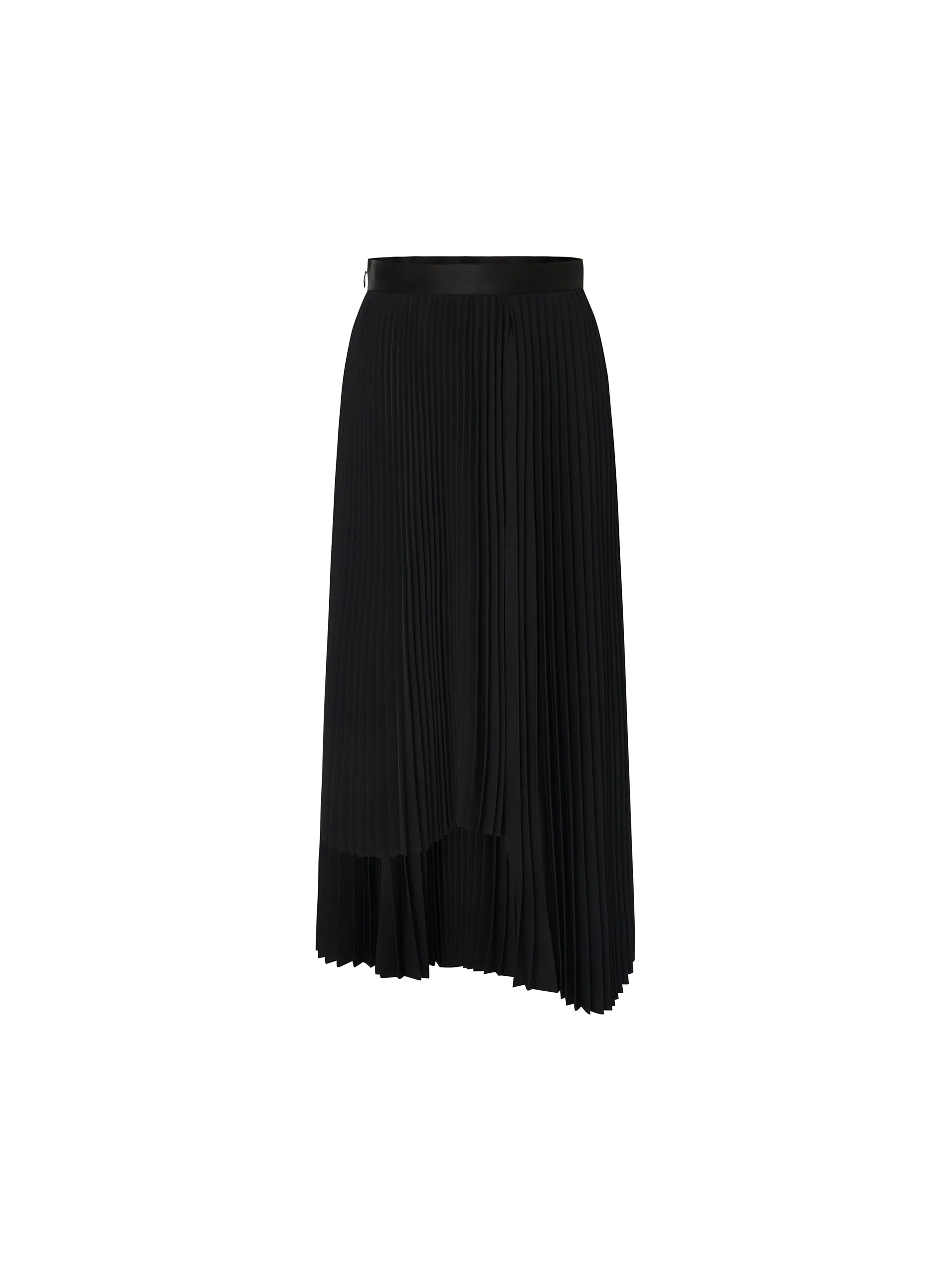 Asymmetric Pleated Skirt