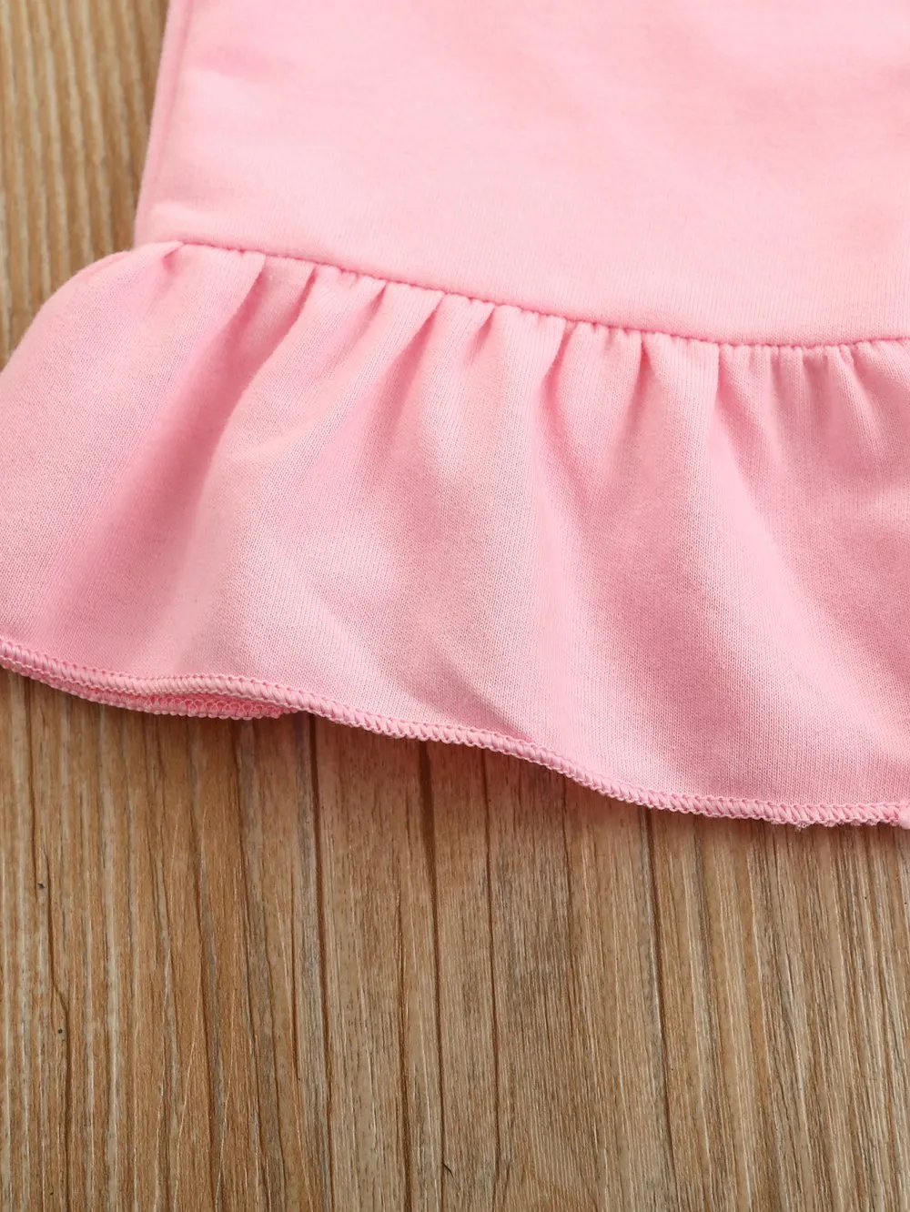 Autumn Little Girls Solid Color Flying-sleeve Top   Flared Pants Set Wholesale Girls Clothes