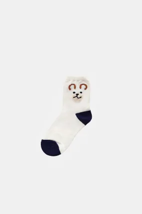 Beary Socks Socks, Ivory