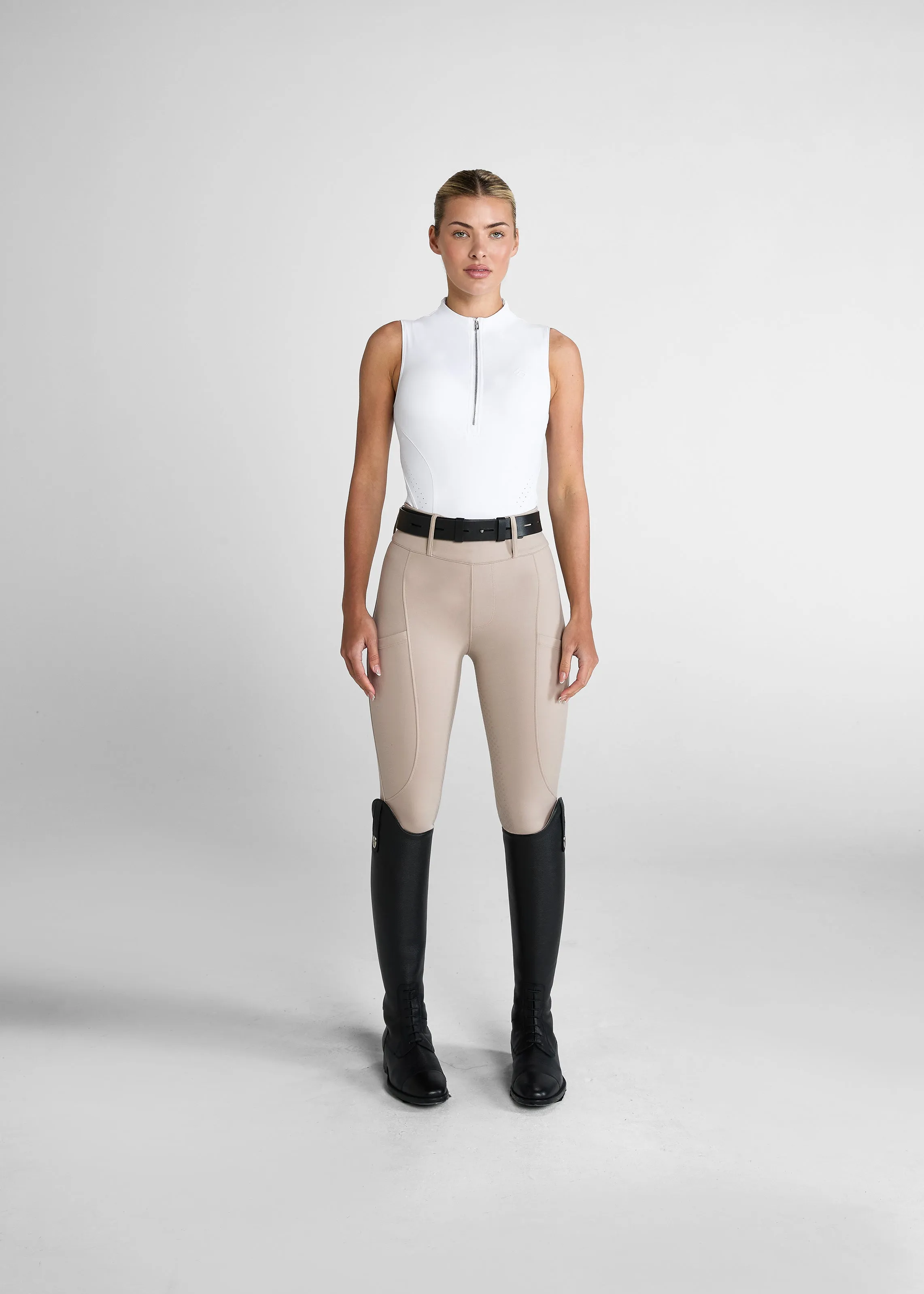 Beige Compression Breeches Full Seat