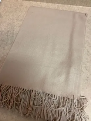 Beige Scarf with Fringe