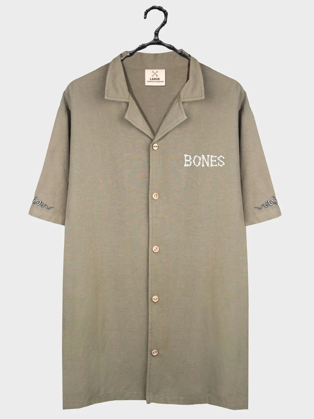 BILLY BONES CLUB RASKAL BOWLO SHIRT - WASHED KHAKI