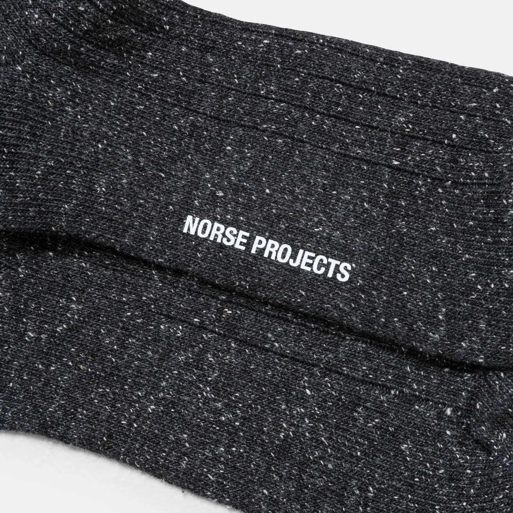 Bjarki Neps Wool Rib Sock - Charcoal Melange