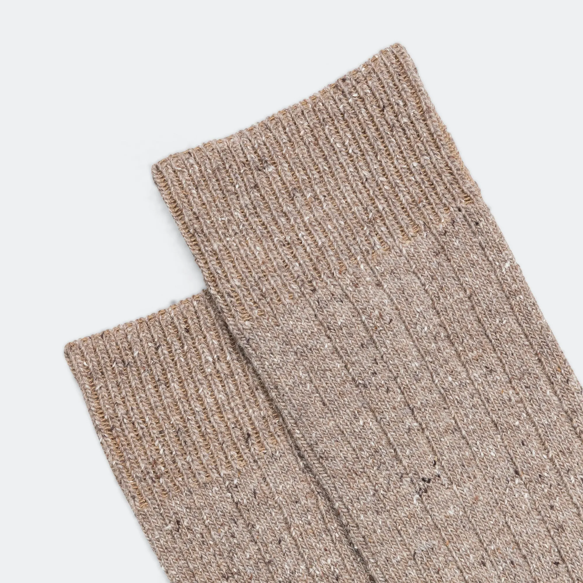 Bjarki Neps Wool Rib Sock - Utility Khaki