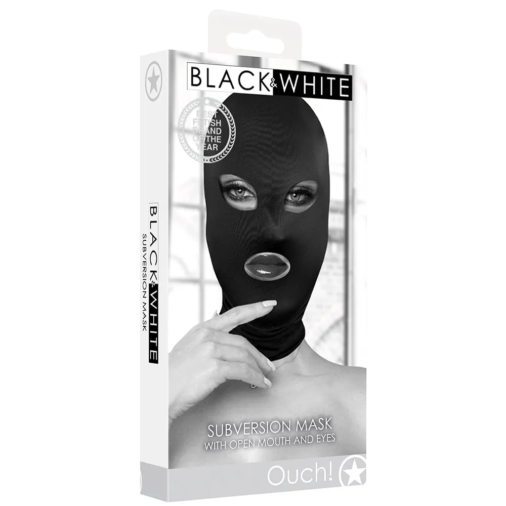 Black & White Open Mouth And Eye Subversion Mask