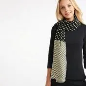 Black and Blonde Spotted Scarf