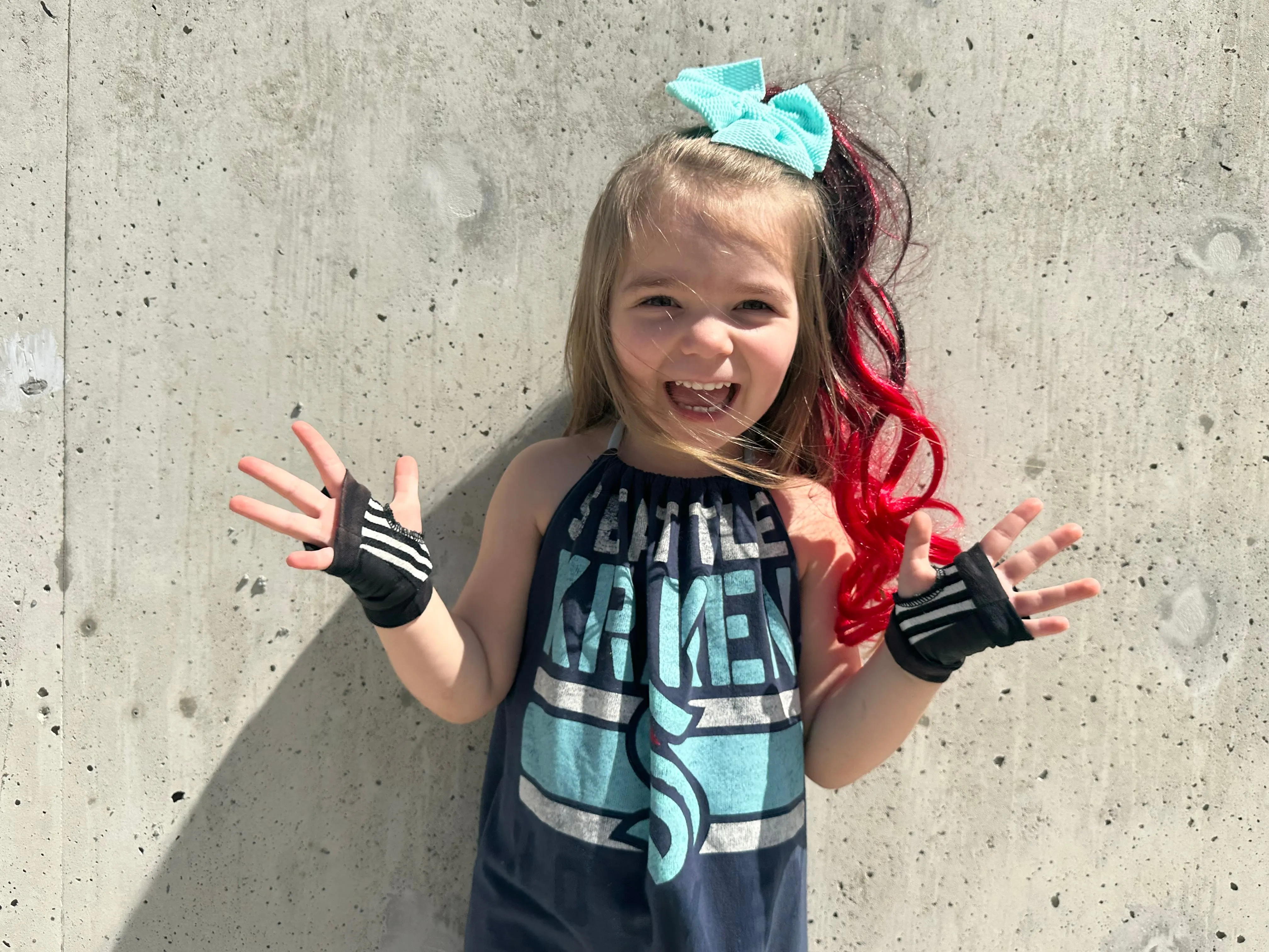 Black and White Striped Gloves in Vegan leather with Studs for kids and adults