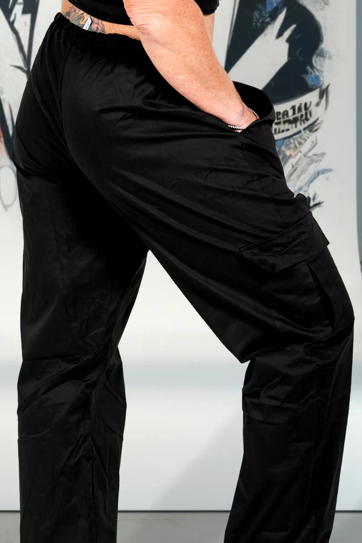 Black Cargo Lakshmi Pocket Track Pants