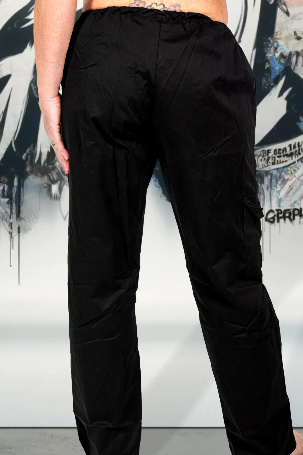 Black Cargo Lakshmi Pocket Track Pants