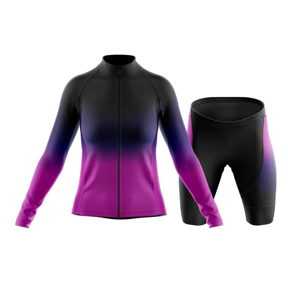 Black-Fluorescent Violet Gradient Club Cycling Kit