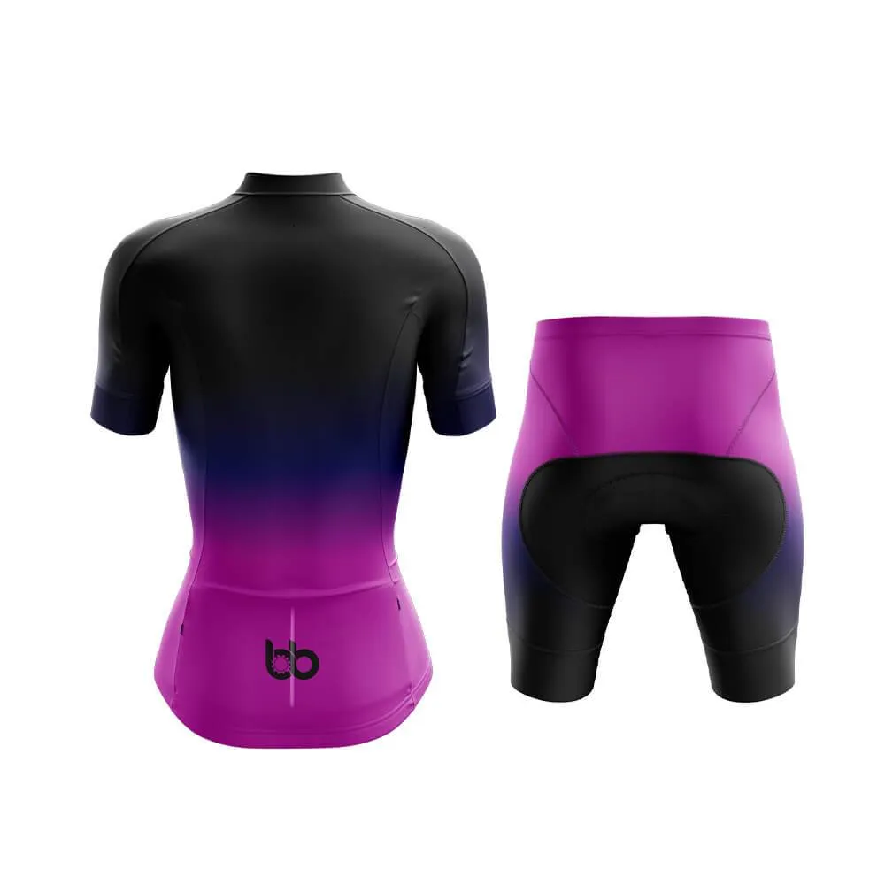 Black-Fluorescent Violet Gradient Club Cycling Kit