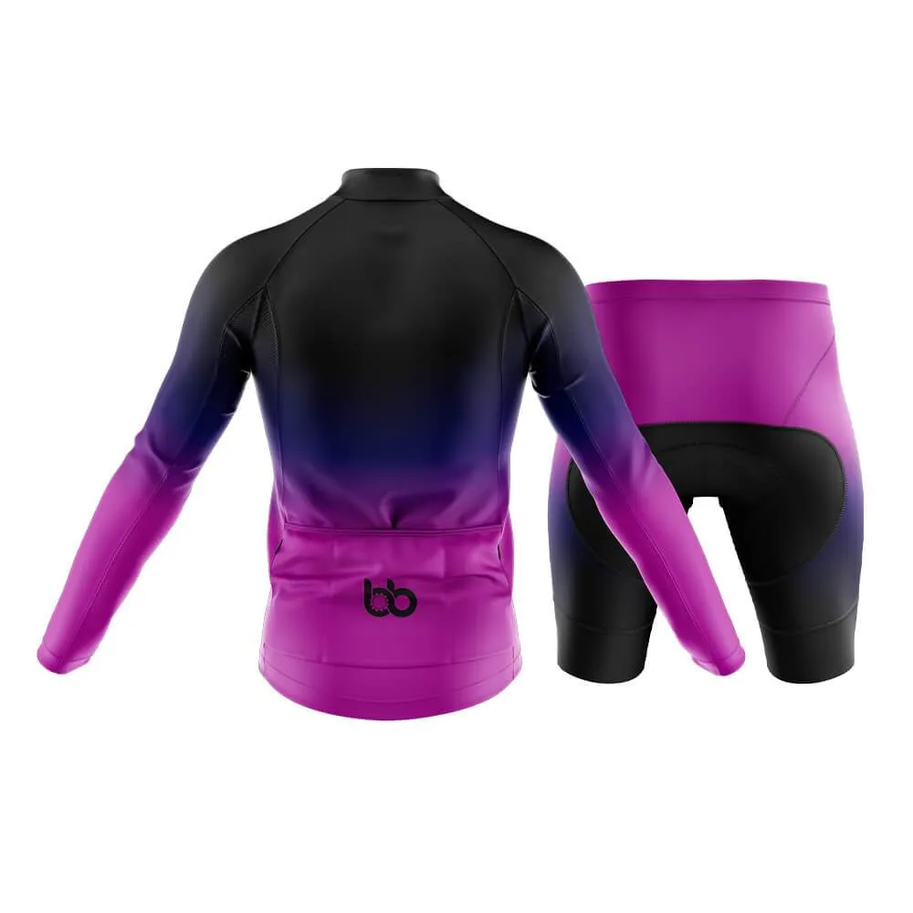 Black-Fluorescent Violet Gradient Club Cycling Kit