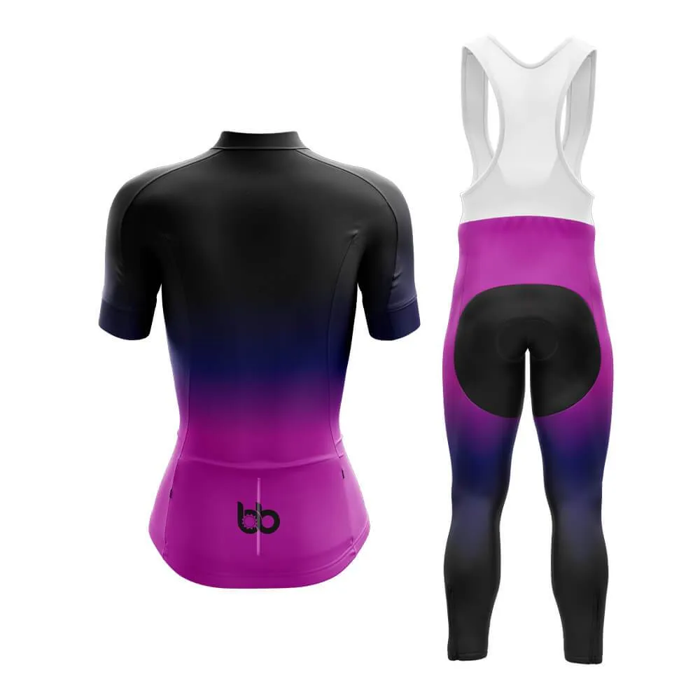 Black-Fluorescent Violet Gradient Club Cycling Kit