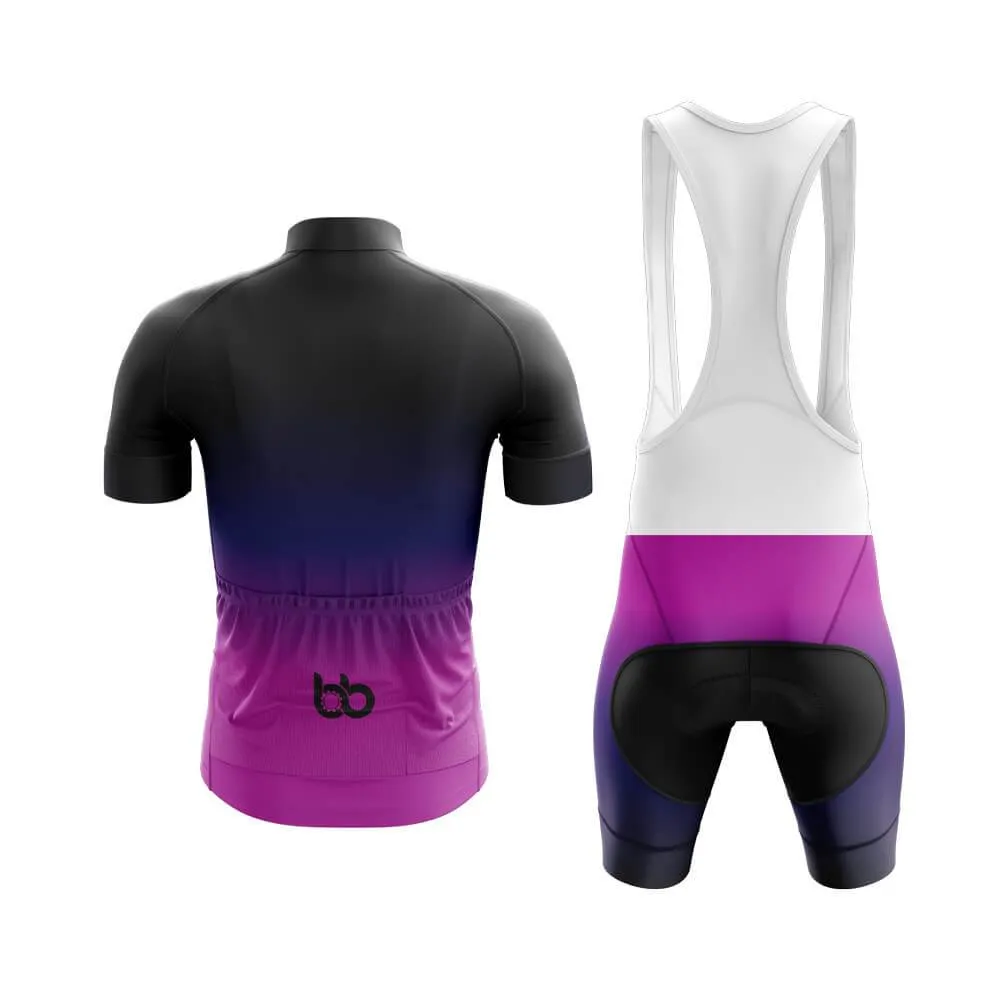 Black-Fluorescent Violet Gradient Club Cycling Kit