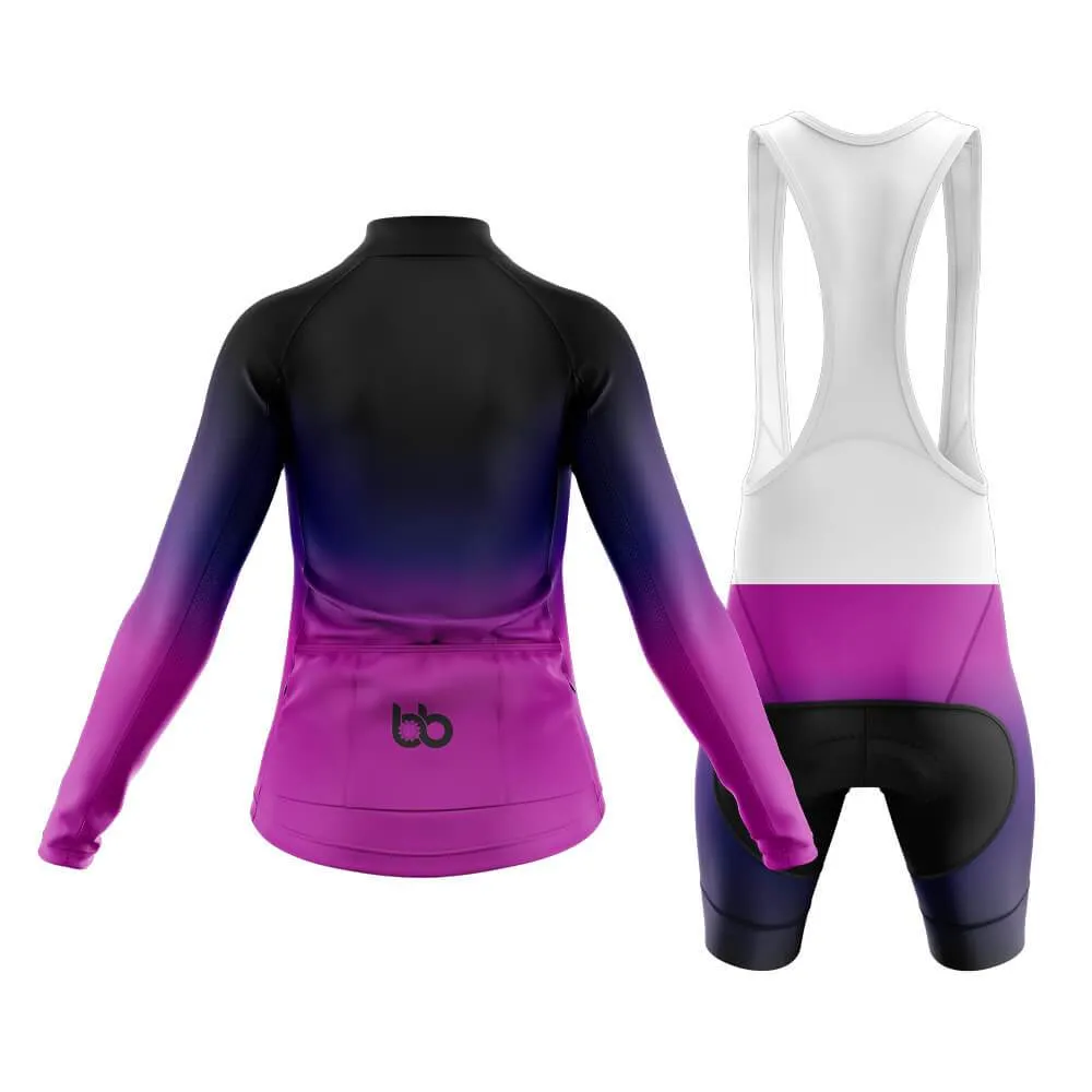 Black-Fluorescent Violet Gradient Club Cycling Kit