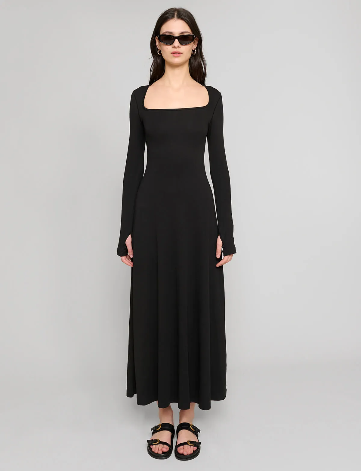 Black Jersey Maxi Dress