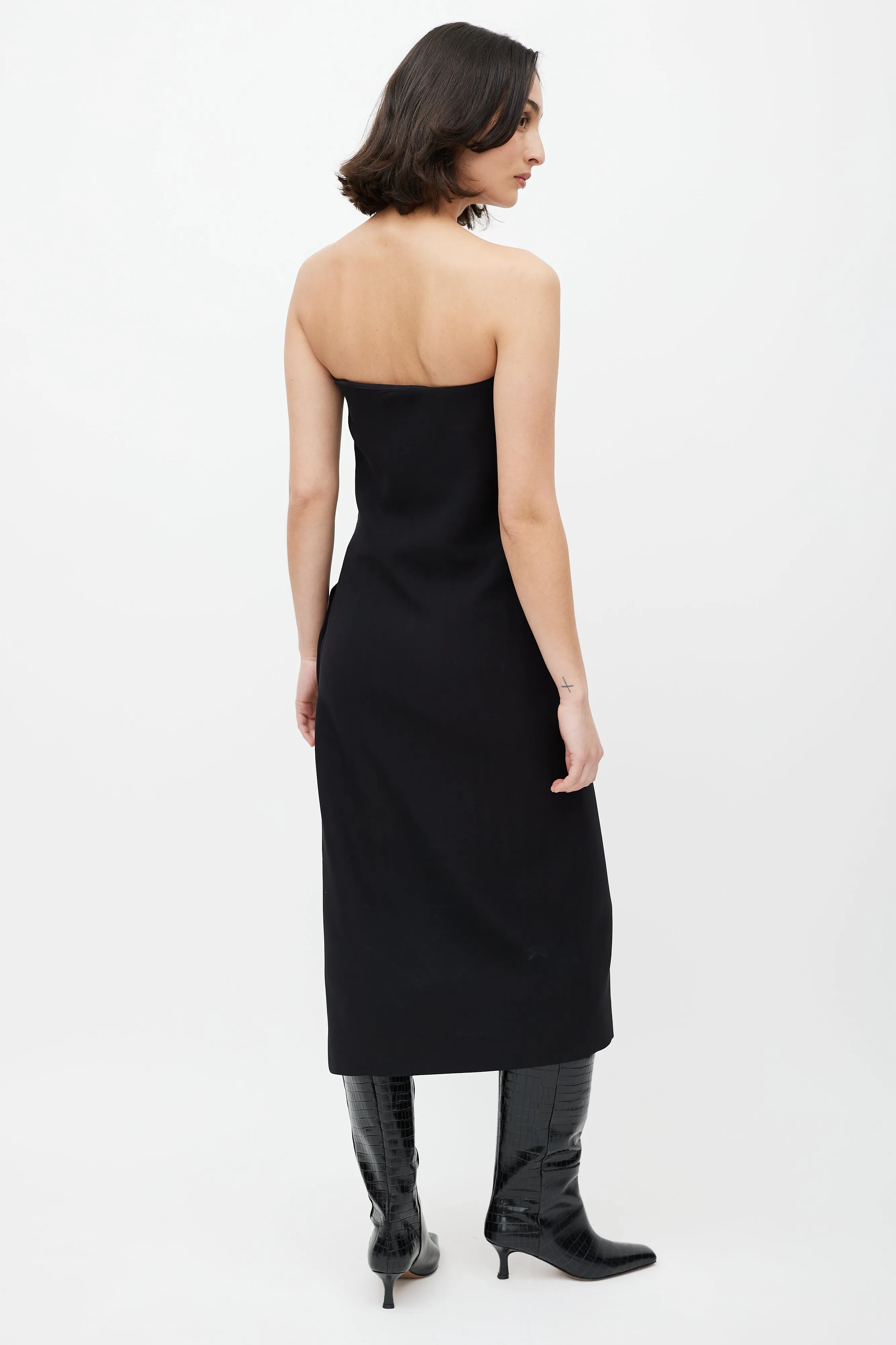 Black Strapless Silk Dress