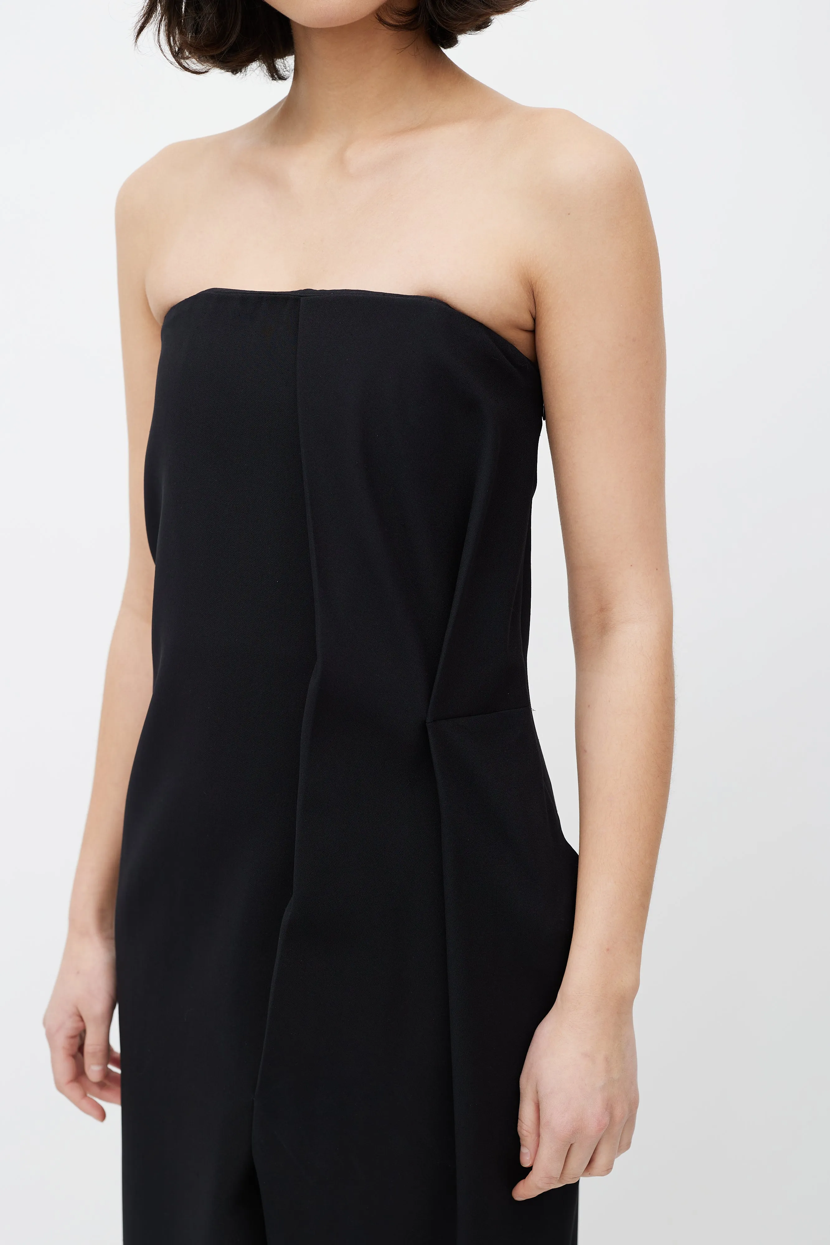 Black Strapless Silk Dress