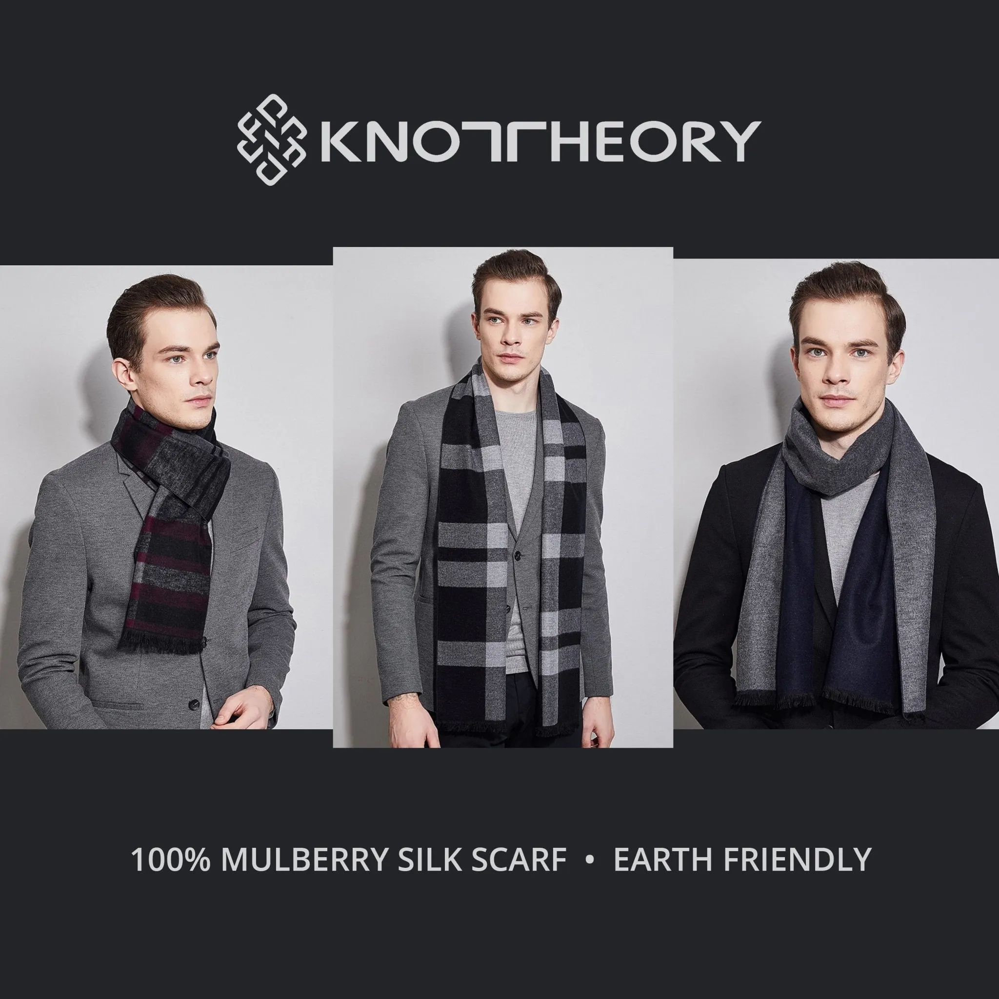 Blue Grey Tartan Eco Scarf - Softer than Cashmere 100% Silk