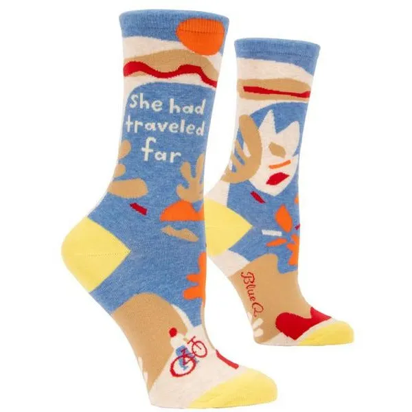 Blue Q Women's Crew Socks | She Had Travelled Far