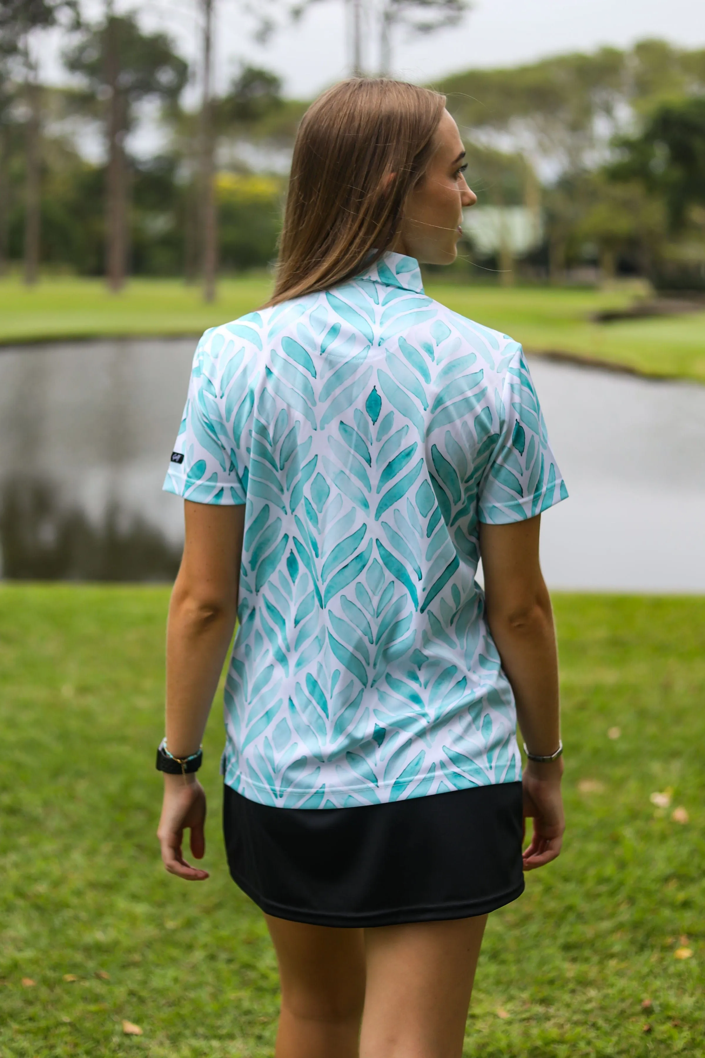 CA Ladies Funky Golf Shirt | Painted Ferns