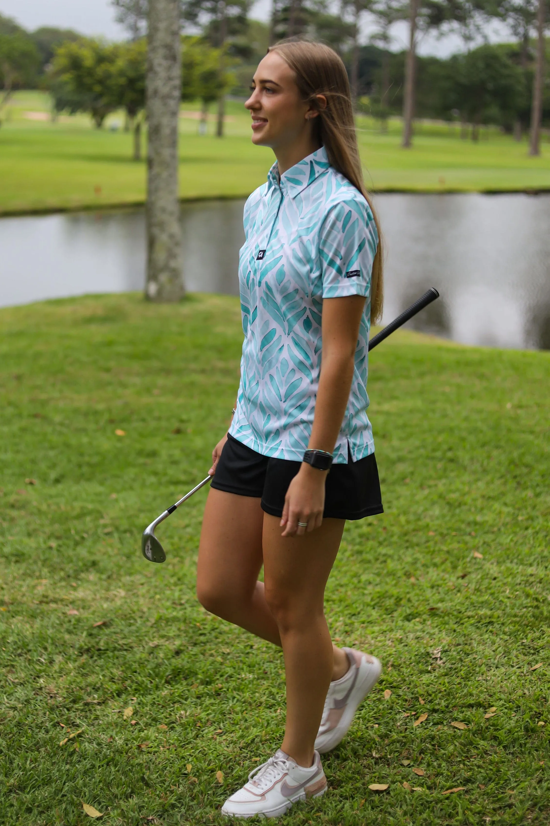 CA Ladies Funky Golf Shirt | Painted Ferns