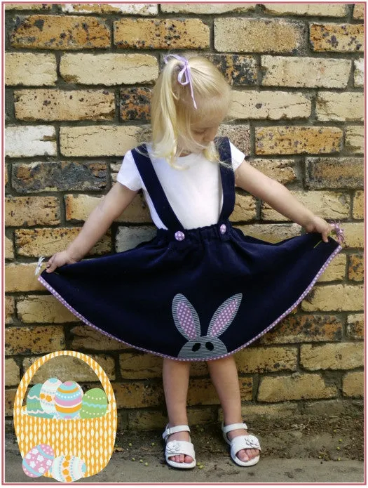 Christmas Angel applique, Girls flared, twirly skirt pdf sewing pattern TOPSY SKIRT sizes 1-12 years. 3 versions