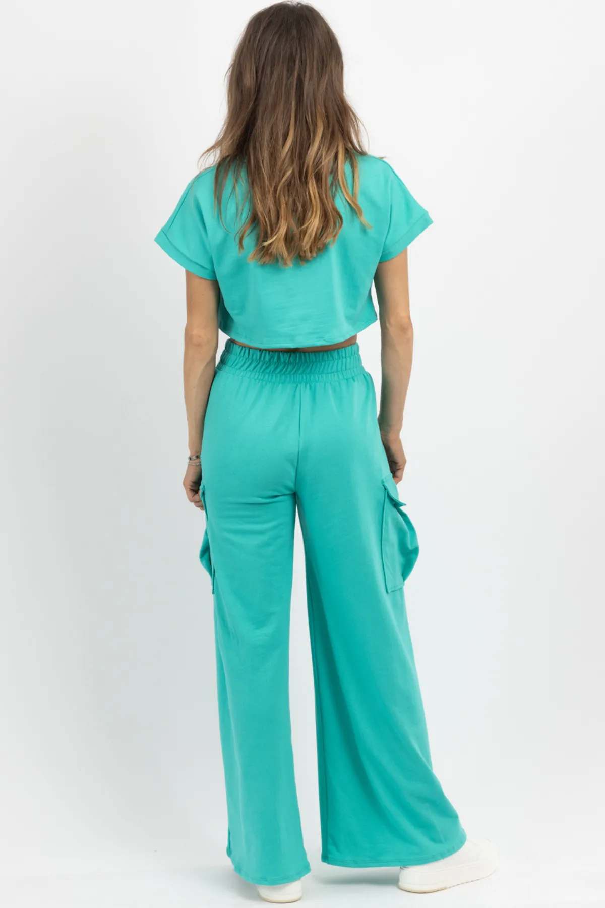 COTTON TERRY TEAL CARGO SET