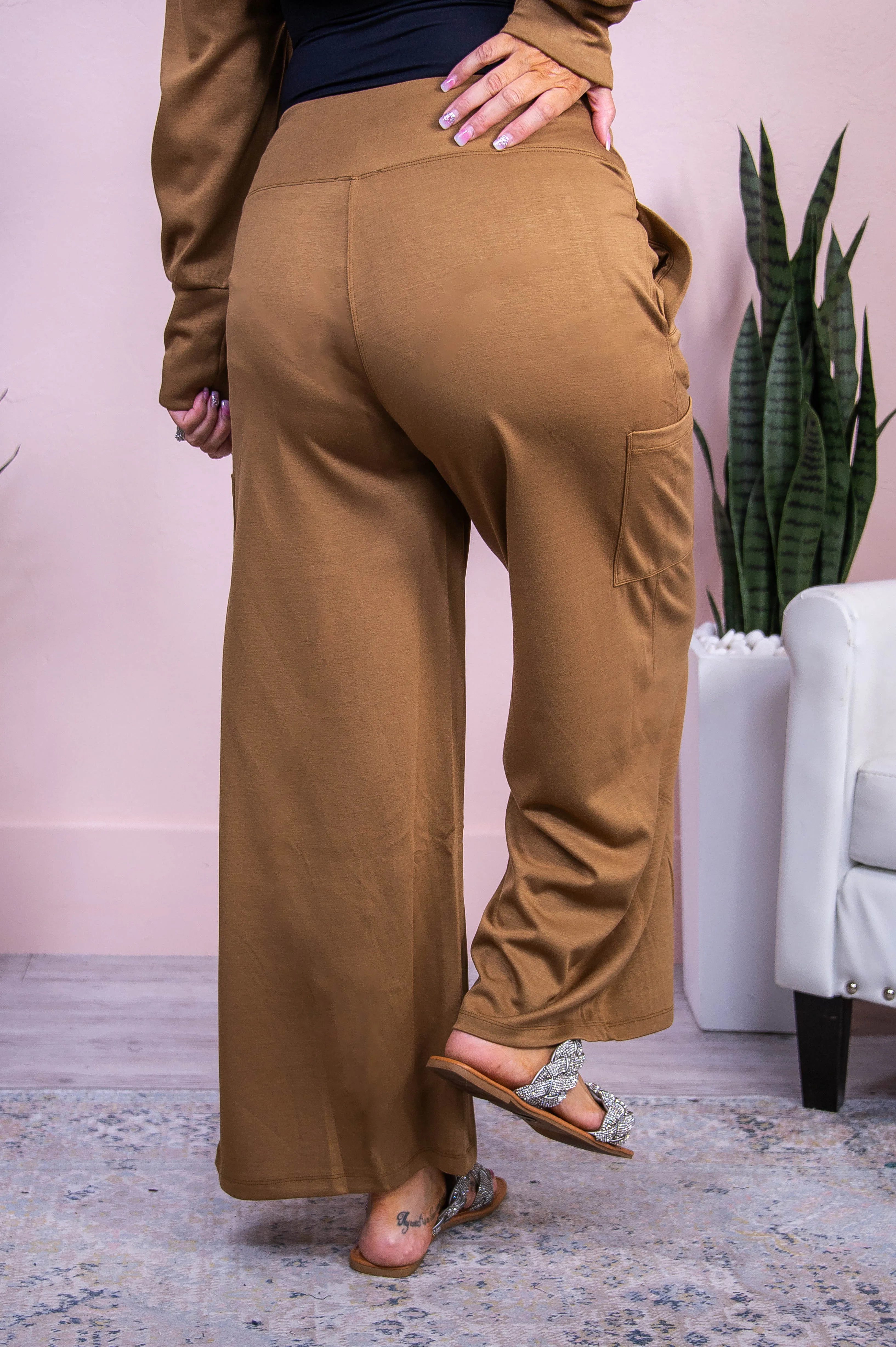 Cozy To The Touch Mocha Solid Pants - PNT1698MO