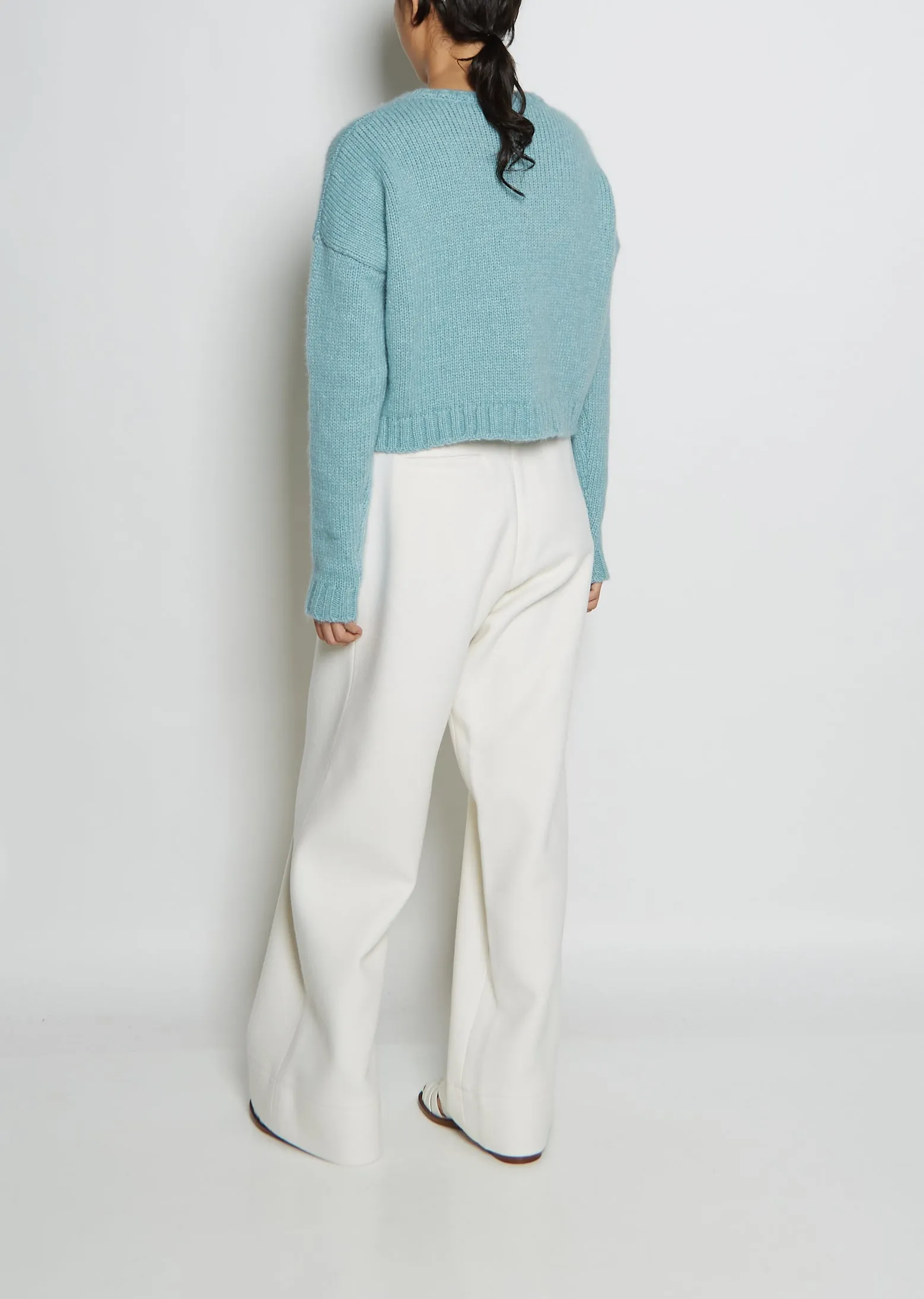 Cropped Pull Alpaca Sweater — Baby Blue