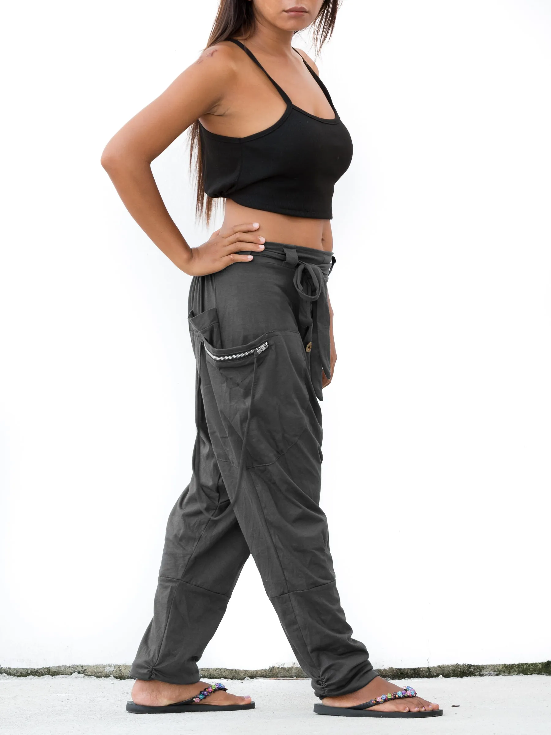 Cyberpunk Harem Pants Women & Men Grey