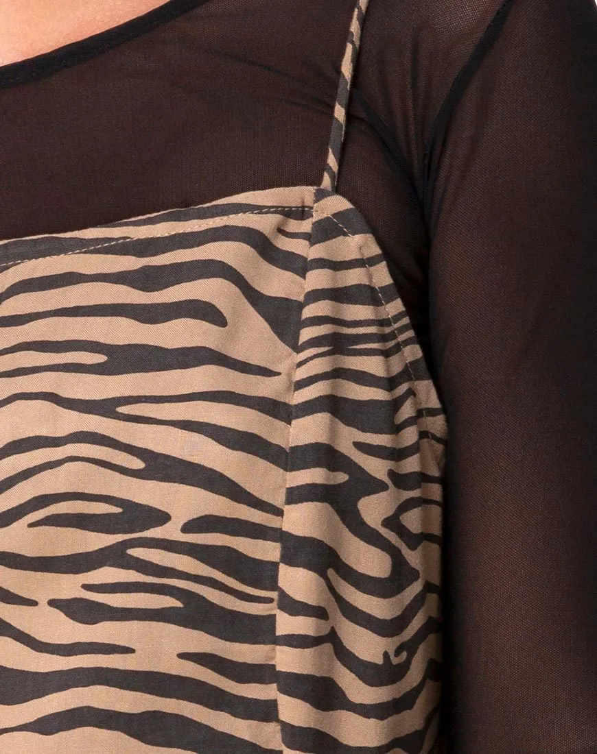 Datista Dress in 90's Zebra Taupe