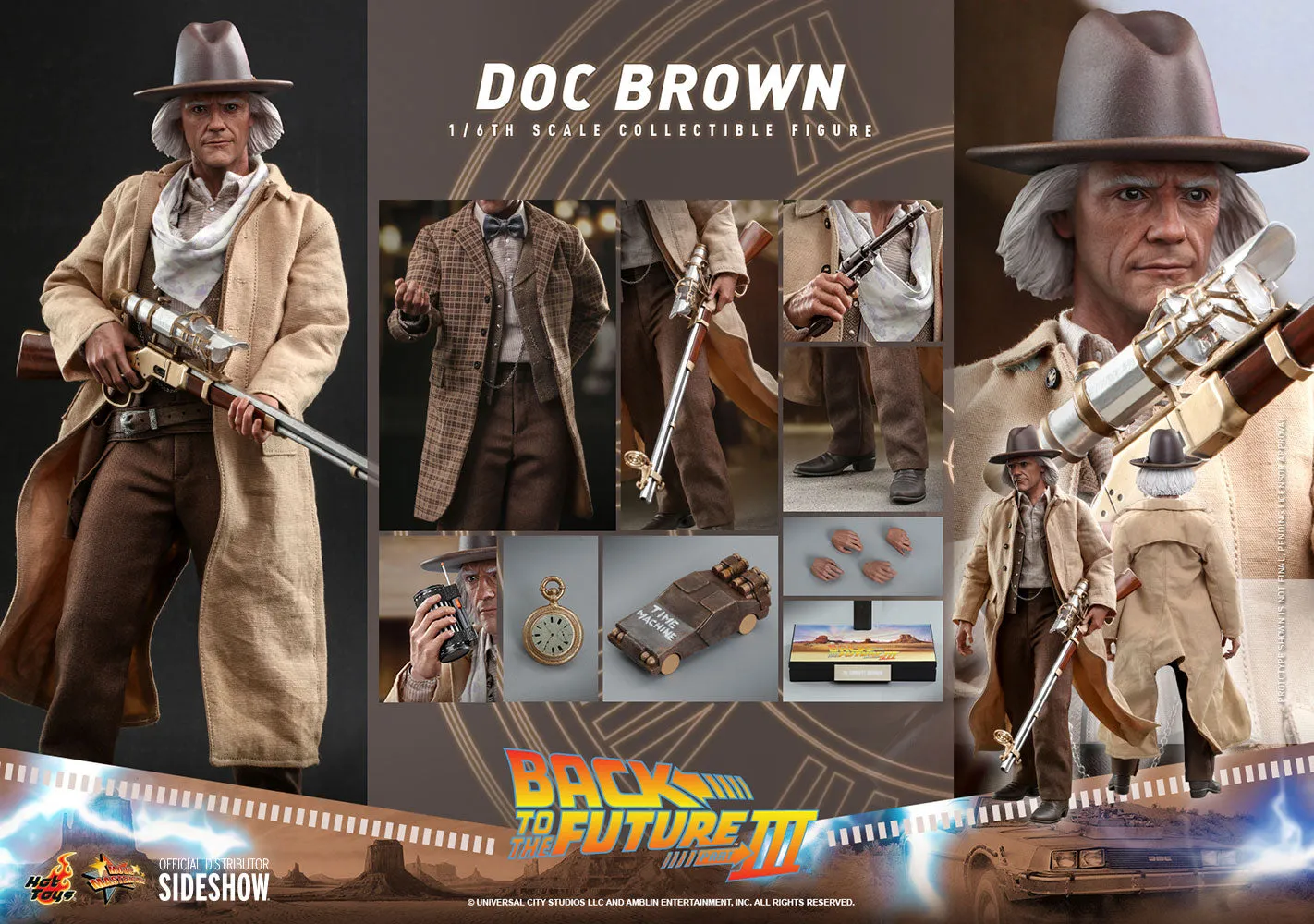 Doc Brown Back to the Future Part III Sixth Scale Figure