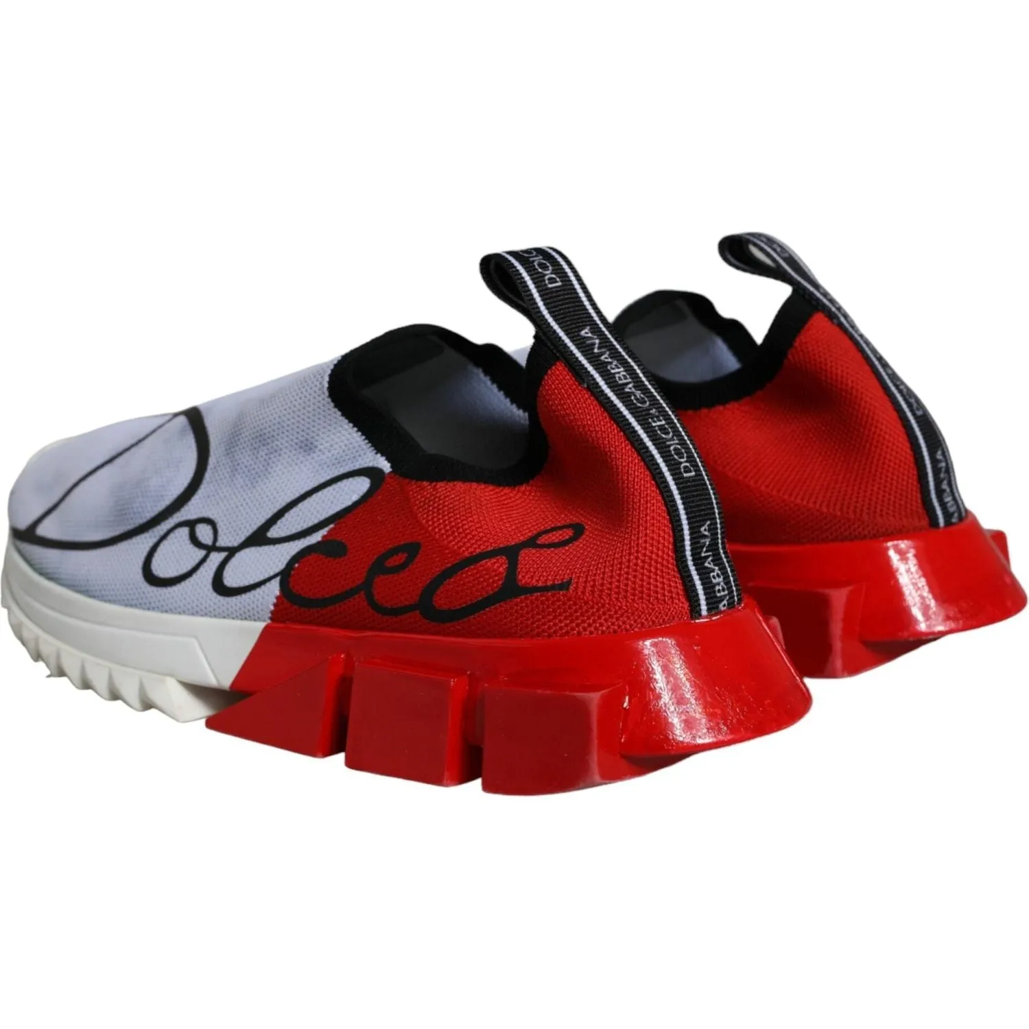 Dolce & Gabbana Red White Logo Sorrento Sneakers Shoes