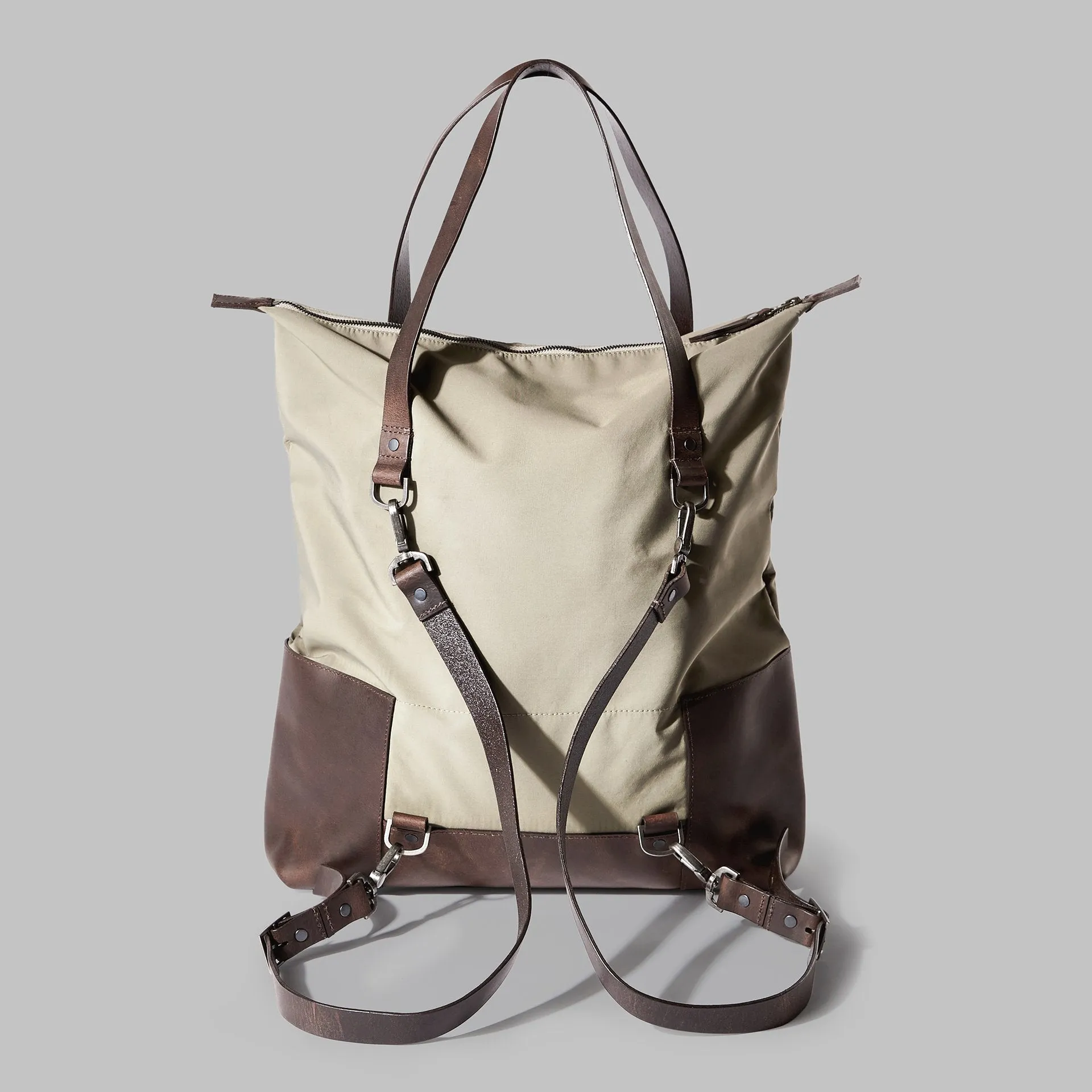 Drayton Beige Nylon Rucksack Tote