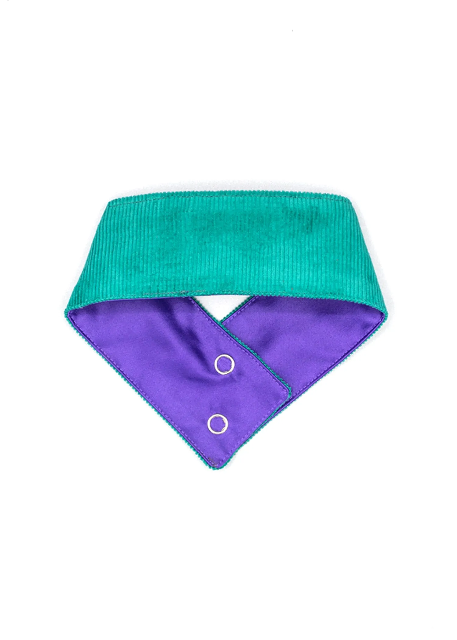 EMERALD GREEN CORDUROY TAILORED NECK SCARF