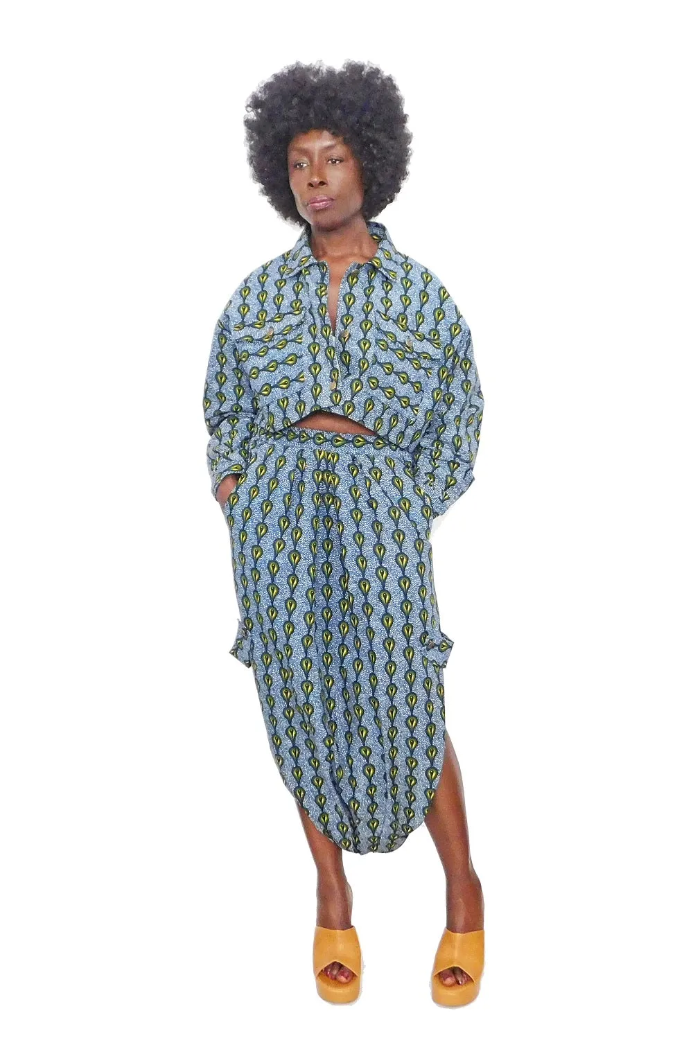 ER-ZUM-AH ZeeZee Blue Print Toga Skirt