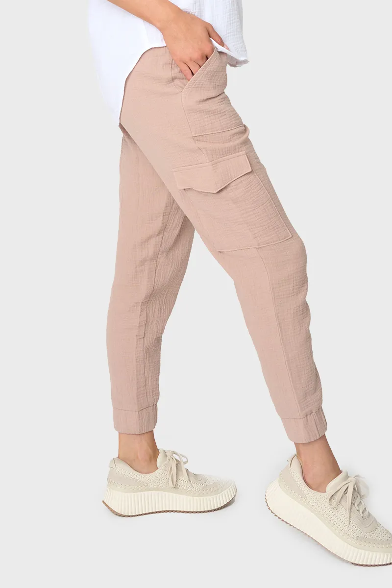 Essential Cotton Gauze Cargo Jogger